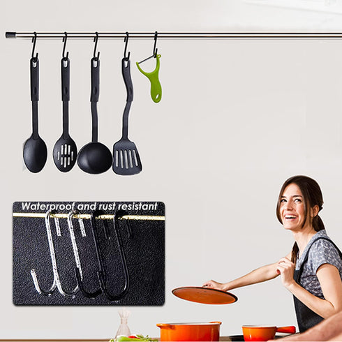 Gutapo 24 Pack Black S Shaped Hooks, Small Hanging Hangers for Bathroom Bedroom Office Kitchen Garden