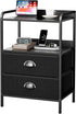 YEYSHAOM Night Stand with 2 Fabric Drawer and Sturdy Metal Frame, Lightweight &
