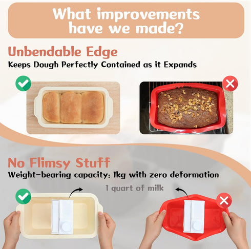 9.5 5 Inch Nonstick Silicone Bread Loaf Pan: x Bread Pan for Homemade Rye with Metal Frame - Loaf Mold for Baking Oven
