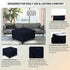 Square Ottoman Cover,Soft Stretch Jacquard Slipcover with Dual Waterproof Layers,Washable Furniture Protector