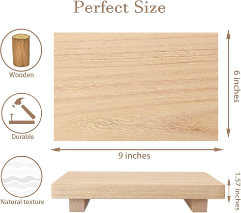 Small Wood Tray Pedestal Stand, Farmhouse Bathroom Decor, Decorative Wooden Riser for Kitchen Soap Dish Holder
