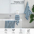 18 Set Loop-6 Towels,6 Towels,6 Set Pcs Navy Stripe Bath Towel with Hanging Bath Hand Washcloths Soft Family Towels