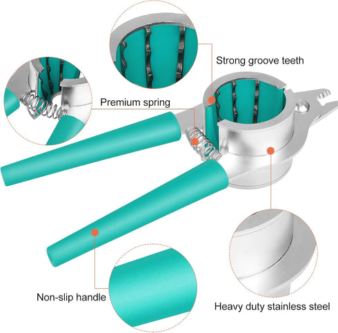 Handle-2 Nut Crackers for All Nuts Heavy Duty Walnut Cracker with Plier for Easy Cracking Stainless Steel Nut Cracker