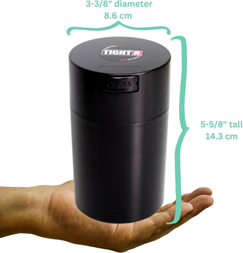 Tightvac Patented Airtight Container, 1 oz to 6 Ounce, Multi-use Vacuum Container, Smell Proof, Black