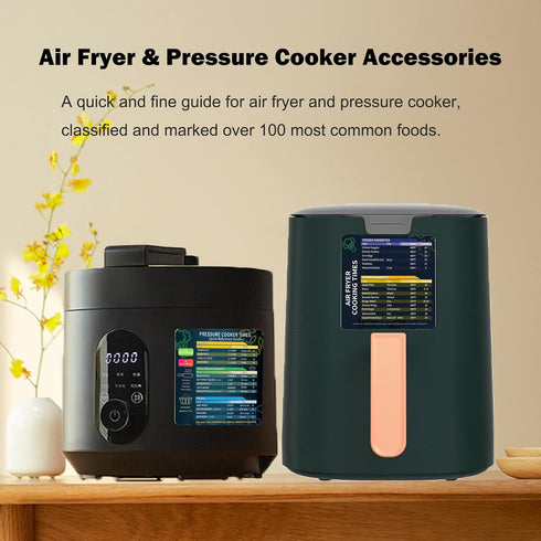Air Fryer & Instant Pot Magnetic Cheat Sheet Set, Muulaii Cook Times Chart, Quick Reference Guide