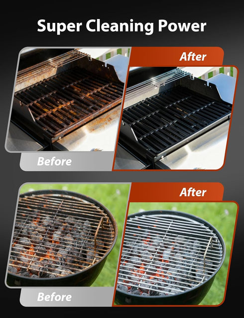 1 Bristle-Free Grill Brush for Outdoor Grill, Steam Cleaning Grill Brush Bristle Free with Replaceable Brush Heads