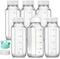 CUCUMI 6 Pack 16 Oz Glass Milk Bottles with Lids, Glass Juice