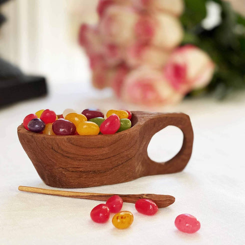 Reclaimed Olive Wood Salt and Spice Pot with Spoon, Kenya