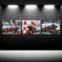 3 12x16inchx3pcs iKNOW FOTO Piece Canvas Wall Art Black and Red Steam Locomotive Train Poster Pritns Old Vintage Steam