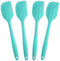 Silicone Spatula Set, 4-piece, Heat-Resistant Non-stick Rubber with Stainless Steel Core, Light Blue
