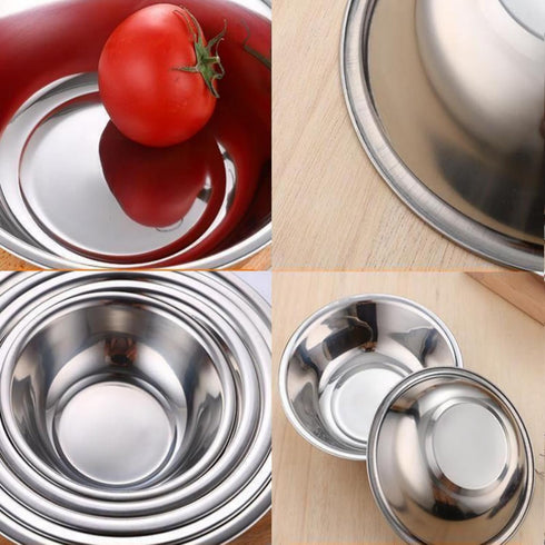 Stainless Steel Mixing Bowl - Flat Bottom Wide for Larger Capacity, Ecofriendly, Reusable, Heavy Duty 8.7" Set of 3