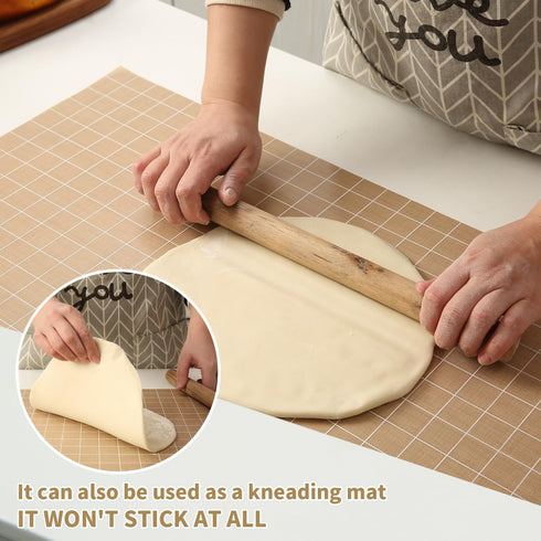 Silicone Baking Mat Roll 16IN*5FT, Non-Slip Pastry Mat, Non-Stick Reusable Oven Liners, Easily Cut to Size