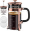 QUQIYSO French Press Coffee Maker, 34oz 304 Stainless Steel with 4 Filter, Borosilicate Glass, Easy to Clean, Copper