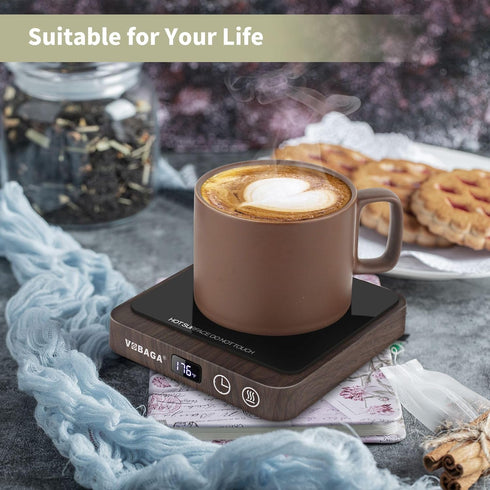 VOBAGA Coffee Mug Warmer & Candle Warmer Plate, 5 Temperature Settings, Digital Display for Heating Coffee, Milk