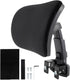 Black Mesh Office Chair Headrest Attachment, Adjustable Height Angle Head Support Cushion for Ergonomic Office Chair