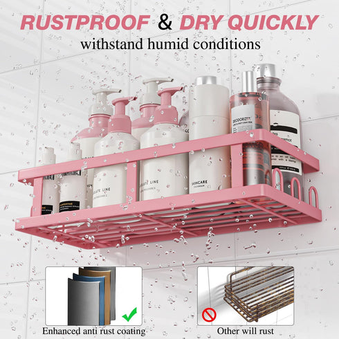Youvip Shower Caddy Adhesive,No Drill Bathroom Organizer,Large Capacity Rustproof Shelves for Inside Shower,Bathroom