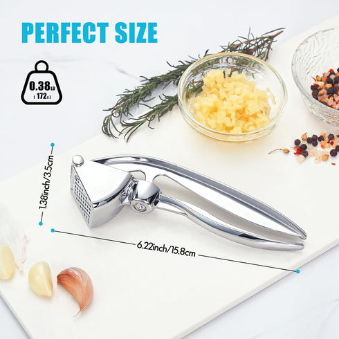COKORA Garlic Press, Premium Kitchen Metal Garlic Crusher Masher Tool, Rust Proof & Dishwasher Safe, Heavy Duty