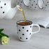City to Cottage 10oz Ceramic Cappuccino Mug with Large Handle for Latte, Hot Chocolate, Tea, White and Black Polka Dot
