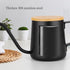 MERMOO YILAN Gooseneck Kettle - Black 350ml Stainless Steel Pour Over Coffee Kettle with Lid, Hand Drip Coffee Pot