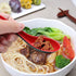 2PCS Asian Soup Spoons - Chinese Japanese Miso Ramen Wonton Dumpling Pho Rice Noodle Spoons, Red and Black