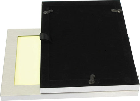 Brushed Aluminium Satin Silver Twin 2 Picture Double Folding Photo Frame Gift - Takes 2 Standard 6 x 4 inch Photographs
