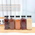 Gakshzbds 15 Pack 8oz Glass Spice Jars with Grinders, Square Spice Bottles with Deeper Shaker Lids & Airtight Metal