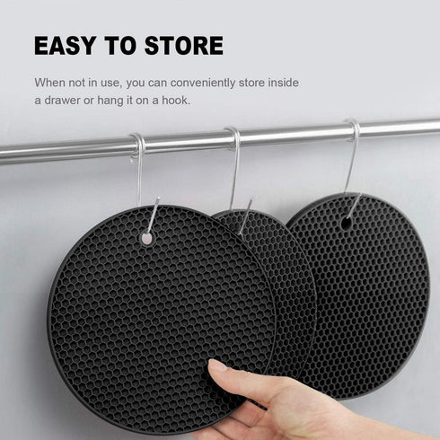 4 Pcs Trivets for Hot Dishes, Kitchen Heat Resistant Pot Holders, Extra Thick Non Slip Silicone Mat, Hot Pads