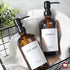 GMISUN Amber Glass Soap Dispenser - 2 Pack Bathroom Hand Soap Dispensers with Stainless Steel Pump, 17 Fl Oz