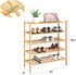 5-Tier Closet BMOSU Bamboo Shoe Rack Premium Stackable Shoe Shelf Storage Organizer for Hallway Living Room Entryway