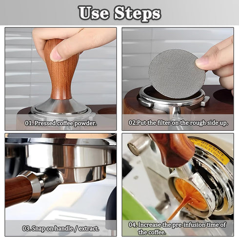 Espresso Puck Screen, 51mm Reusable Mesh Coffee Filter for Espresso Portafilter, 1.7mm Thickness