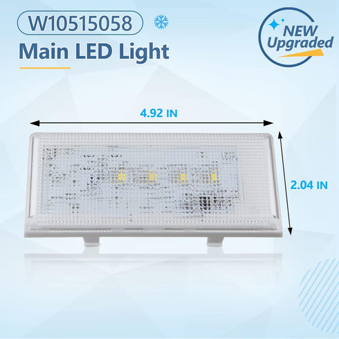 New W10515058 LED Light for Whirlpool Refrigerator, Compatible with WRS325FDAM 04, WPW10515058, W10522611