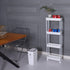 Sooyee 4 Tier Slim Storage Cart, Mobile Shelving Unit Organizer for Kitchen, Bathroom, Laundry, White Plastic & Steel