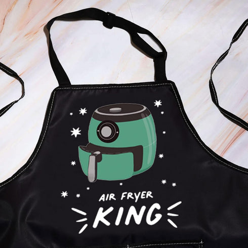 BWWKTOP Adjustable Air Fryer Oven Apron with Pockets, Gifts for Air Fryer Lovers & Chefs, Air Fryer King