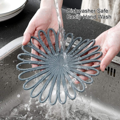 Set of 3 Silicone Trivet Mats - Hot Pot Holder for Table & Countertop, Non-Slip & Heat Resistant Kitchen Hot Pads