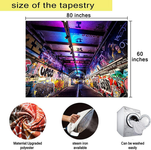 MEETSIOY Graffiti Wall Tapestry, 80x60 Inches Street Creative Art Hanging Decor GTLHMT1026
