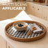 13.8 in Round Rattan Tray with Mother of Pearl Inlay, Wicker Serving Tray Mother for Decor, Rattan Round Wicker Coffee