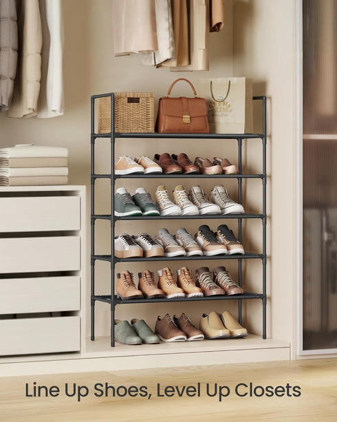5-Tier Closet, ULSH045BH02 SONGMICS Shoe Rack, Shoe Storage for Hallway Slim and Space-Saving, Metal Frame, Non-Woven