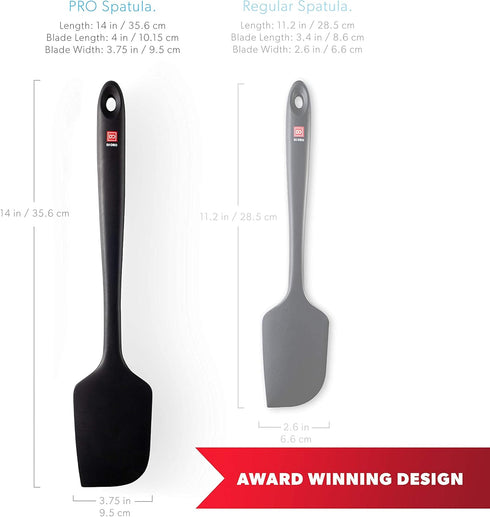 DI ORO Seamless Series Pro 14 Inch Extra Large Silicone Spatula - 600°F Heat-Resistant Rubber Spatula for Baking,