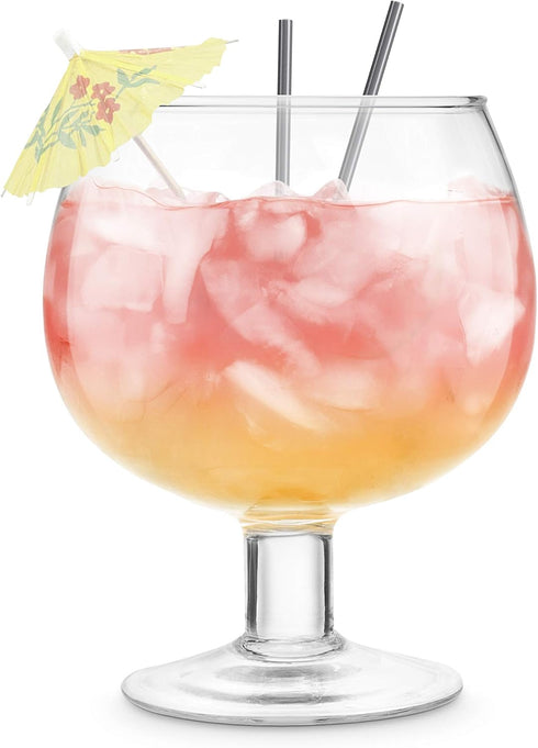 Final Touch Fishbowl Glass, Extra Large Unique Drinking Cup for Oversized Margaritas, 44 Oz Fun Drinkware