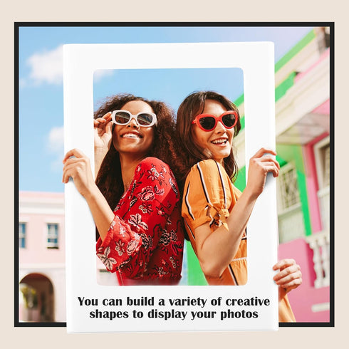 20 Packs Cute Mini Photo Frame Holder, 3 Inches Plastic Colorful Photo Display for Fujifilm Instax, Fridge, Office