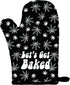 Twisted Wares Funny Oven Mitts, Let's Get Baked, Cotton Canvas Pot Holder, Kitchen Gifts