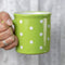 City to Cottage Handmade Lime Green and White Polka Dot Ceramic Extra Large Mug, 17.5oz/500ml