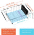 iPEGTOP Expandable Multifunctional Dish Drying Rack, Over The Sink or On Counter Dish Drainer with Black Utensil Holder