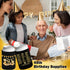 80th Birthday Decorations for Men & Women, 12-Pack Black & Gold Party Supplies, Beverage Can Cooler Sleeves