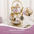 20 Set Sets Set Set Pcs Porcelain Tea with Metal Holder European Flower Tea for Adults, Ceramic Tea Party European