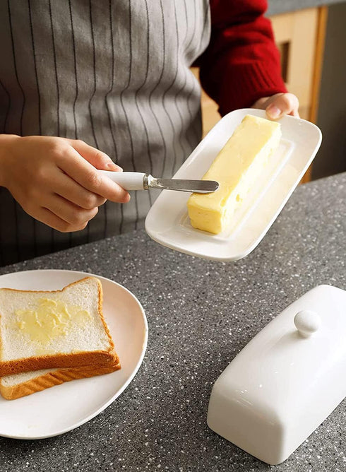 Cangfort Countertop, Counter Butter Dishwith Lid for Ceramics Butter Keeper Holder With Airtight Cover,Butter Container