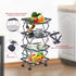 ULIKEUS 4 Tier Fruit Basket for Kitchen Stackable Metal Wire Fruit Vegetable Basket with Wheels Narrow Corner Rolling