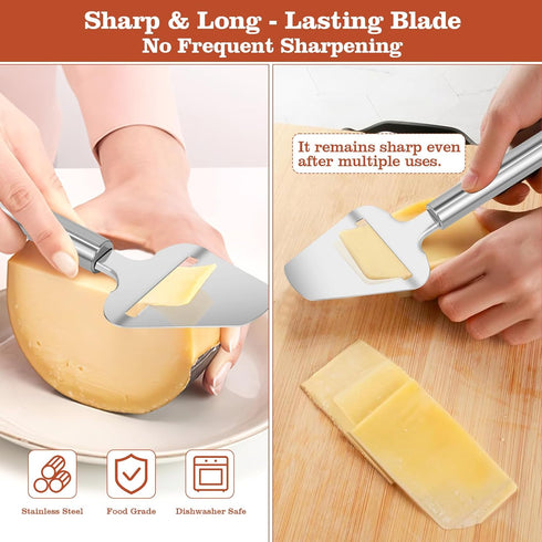 EAMIFARU Premium Stainless Steel Cheese Slicer For All Types Of Cheese, Multi-Functional Handheld Cheese Slicers Cutter