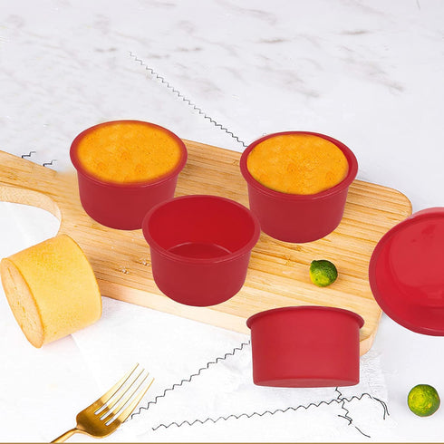 4 Inch Cake Pan 4 Pack, Silicone Molds for Baking Round Cake, Non-Stick Baking Pan for Muffin and Cheese Cake