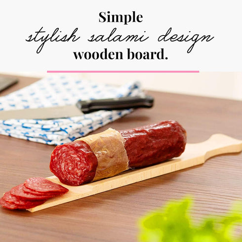 Tuuli Kitchen Beechwood Cutting Board, 37 x 5.5 cm, Oil Coated Charcuterie Board, Salami Wooden Design